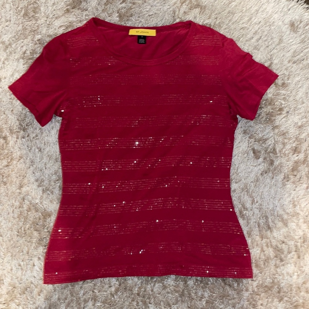 ST. JOHN red shirt. Size M